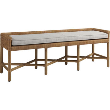 Coastal Living Pull up Bench - Wicker, Dover Natural