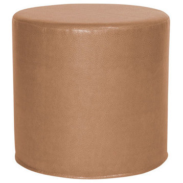 No Tip Cylinder Ottoman With Cover, Avanti Bronze