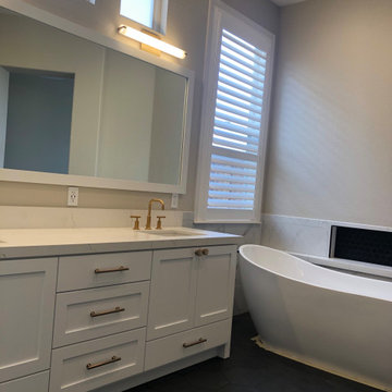Matte Black and Brushed Gold Master Bath