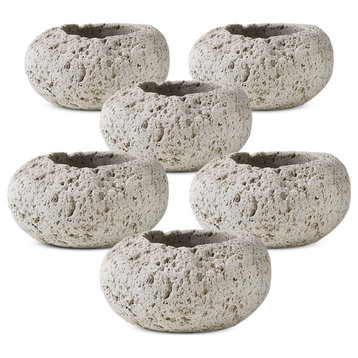 Serene Spaces Living Natural Pumice Stone Vase, Bowl, Pack of 6