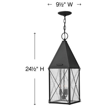 Hinkley York Large Hanging Lantern, Black