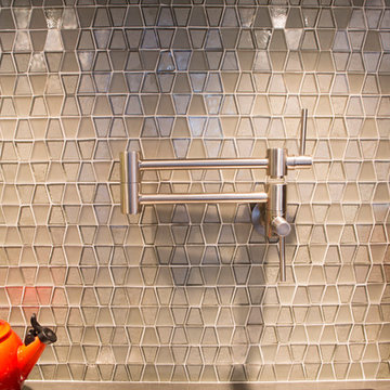 "Corsica" Backpainted White Glass with Wenge Textured