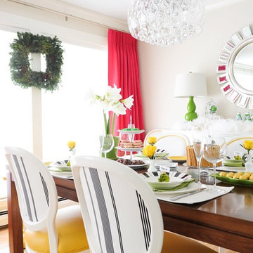 Raspberry & Yellow Holiday House