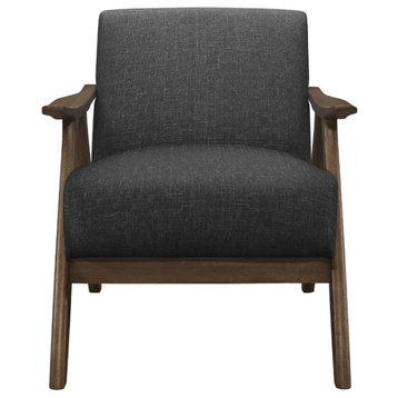 Lexicon Damala Mid-Century Fabric Upholstered Accent Chair in Dark Gray