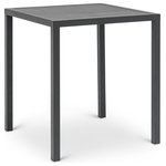 Meridian Furniture - Maldives Outdoor Patio Square Bar Table, Grey - Bring the comfort of the indoors to your outdoor space with this Maldives outdoor patio square bar table. This beautiful table features a grey aluminum frame with quality construction, so you can count on it weathering the outdoors without skipping a beat. Pair it with the outdoor stools to rest and relax under the sun with a definitive resort appeal.