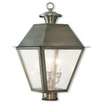 Livex Lighting Lights - Mansfield Post-Top Lantern, Vintage Pewter - With stunning seeded glass and a vintage pewter finish, this outdoor post top lantern will make an elegant addition to any outdoor space. Formed from solid brass & traditionally-inspired, this post top lantern is perfect for a driveway, walkway or a back yard.