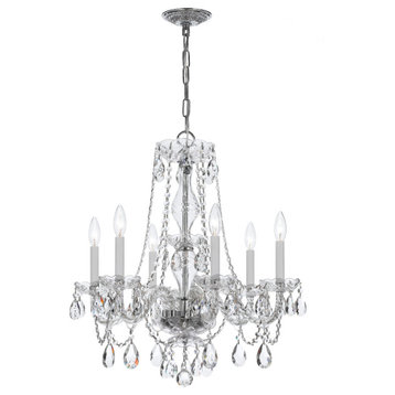 Crystorama 5086-CH-CL-MWP 6 Light Chandelier in Polished Chrome
