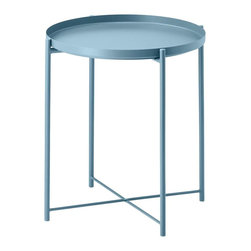 GLADOM Table plateau bleu 45x53 cm - Coffee Tables