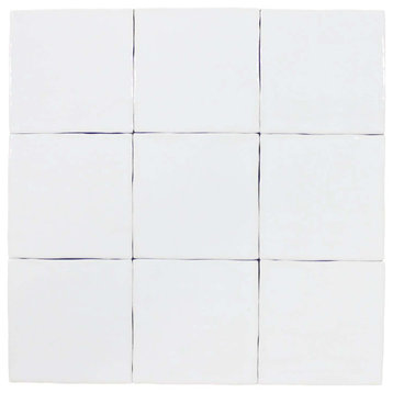 Artigiano 5x5 Zellige Style Ceramic Tile - Cotton White - Sample Swatch