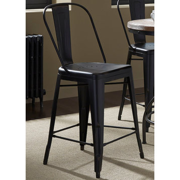 Emma Mason Signature Old Sanchez Bow Back Counter Chair in Black (Set of 2)