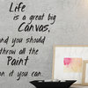 Wall Decal Sticker Quote Vinyl Art Mural Adhesive Life is a Canvas Painting IN81