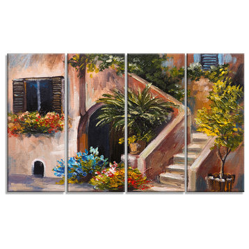 "Summer Terrace" Landscape Canvas Print, 4 Panels, 48"x28"