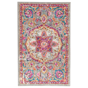 Nourison Passion 1'10" x 2'10" Grey/Multi Transitional Indoor Area Rug