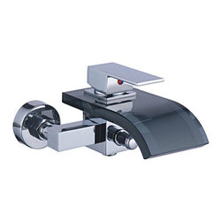 Contemporary Tub Faucet with Glass Spout (Wall Mount) T0822WB - Bathtub Faucets