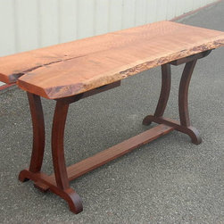 Live Edge Cherry Desk with Curvy Legs - Desks And Hutches