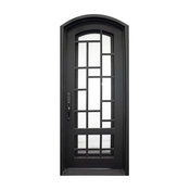 Nueva 39"x96" Wrought Iron Door, 6" Jamb, Aged Pewter Patina, Right Hand, Right