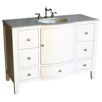 48" Contemporary Style Single Sink Bathroom Vanity Model 4512-48 W