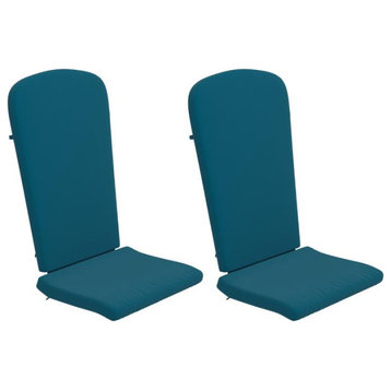 Charlestown Set of 2 All Weather High Back Adirondack Chair Cushions, Teal