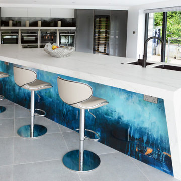Luxury grey gloss kitchen, Falmouth