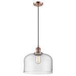 Innovations Lighting - Large Bell 1-Light LED Pendant, Antique Copper, Glass: Clear - One of our largest and original collections, the Franklin Restoration is made up of a vast selection of heavy metal finishes and a large array of metal and glass shades that bring a touch of industrial into your home.