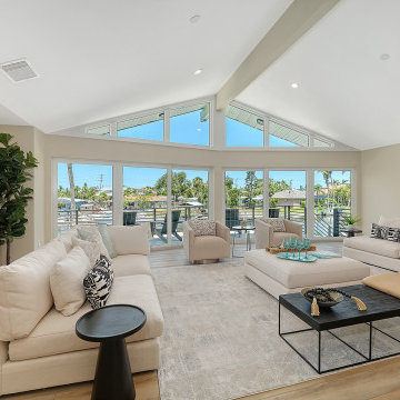 Modern Coastal Living Room with Bay Views — Siesta Key Home Staging