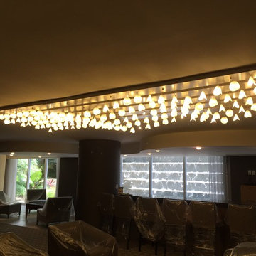 CONTEMPORARY CEILING FLUSH MOUNT CHADELIER, PEARL SHELL CHANDELIER by GALILEE LI