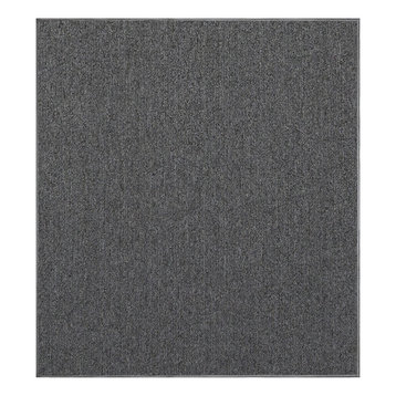 Modern Indoor/Outdoor Commercial Solid, Gray, 6' x 6', Made in USA, Area Rugs