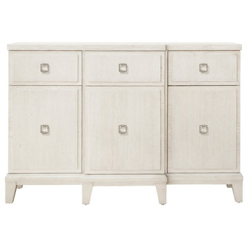 Madison 3-Drawer Server With Cabinets, Gray-White Wash