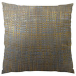 Plutus Brands - Plutus Clonamore Handmade Throw Pillow, Single Sided, 12x20 - Fluff up your room with this luxurious copper brown metallic modern throw pillow with a hint of blue.  The front fabric is a blend of rayon and polyester from USA. Pillows include *Handmade in USA* Hypoallergenic Down Alternative Polyfill Insert - Invisible Zipper for a Tailored Look - Back fabric color:  tan