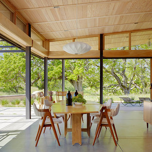 Inspiration for a midcentury open plan dining in San Francisco.