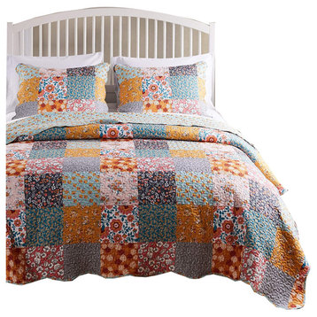 Greenland Carlie Quilt Set, 3 Piece Full/Queen, Calico