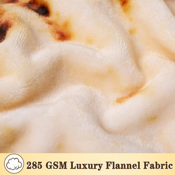 Blanket Double Sided 60 inches, 285 GSM Novelty Soft Flannel Taco Blanket