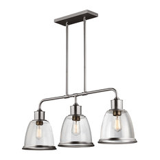 3-Light Island Chandelier, Satin Nickel