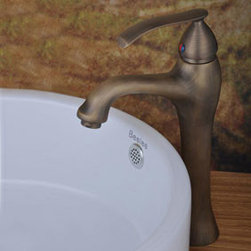 Bronze Single Handle Centerset Antique Bathroom Sink Faucet T1715B - Bathroom Sink Faucets