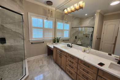 Example of a transitional bathroom design in Other