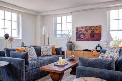 Example of a trendy living room design in DC Metro
