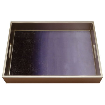 Ombre Reverse Painted Mirror Tray, Purple