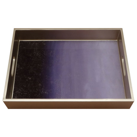 Ombre Reverse Painted Mirror Tray, Purple