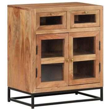 vidaXL Sideboard Storage Cabinet with Doors for Kitchen Solid Wood Acacia