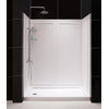 Infinity-Z Frameless Sliding Shower Door, 34"x60" Shower and QWALL Backwall Kit