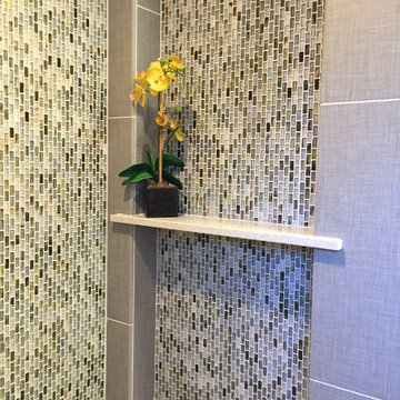 7312 large Bathroom corner shampoo niche.