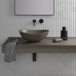 Soho Grigio Earth Countertop Stone Basin 420mm - Bathroom Sinks