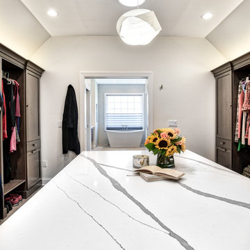 His and Hers Master Closet with Island
