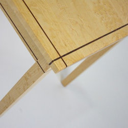 Birdseye Maple End Table with Walnut Inlay - Side Tables And End Tables
