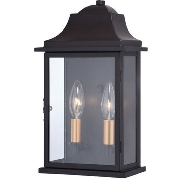 Vaxcel T0565 Bristol 2-Light Outdoor Wall Sconce in Traditional and Rectangular