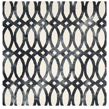 Safavieh Dip Dyed DDY675D 7' Square Ivory/Graphite Rug