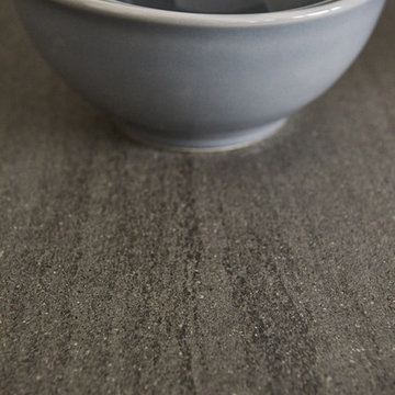 Close-up of Basaltina Limestone counter from Main Kitchen