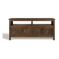 Thompson Transitional Farmhouse Wood Media Unit, Antique Walnut