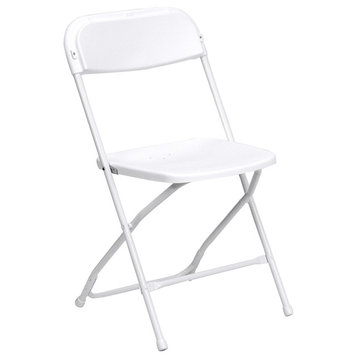 Hercules Series 800 lb. Capacity Premium Plastic Folding Chair, White