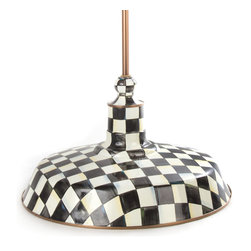Courtly Check Barn Pendant Lamp - 18" | MacKenzie-Childs - Pendant Lighting
